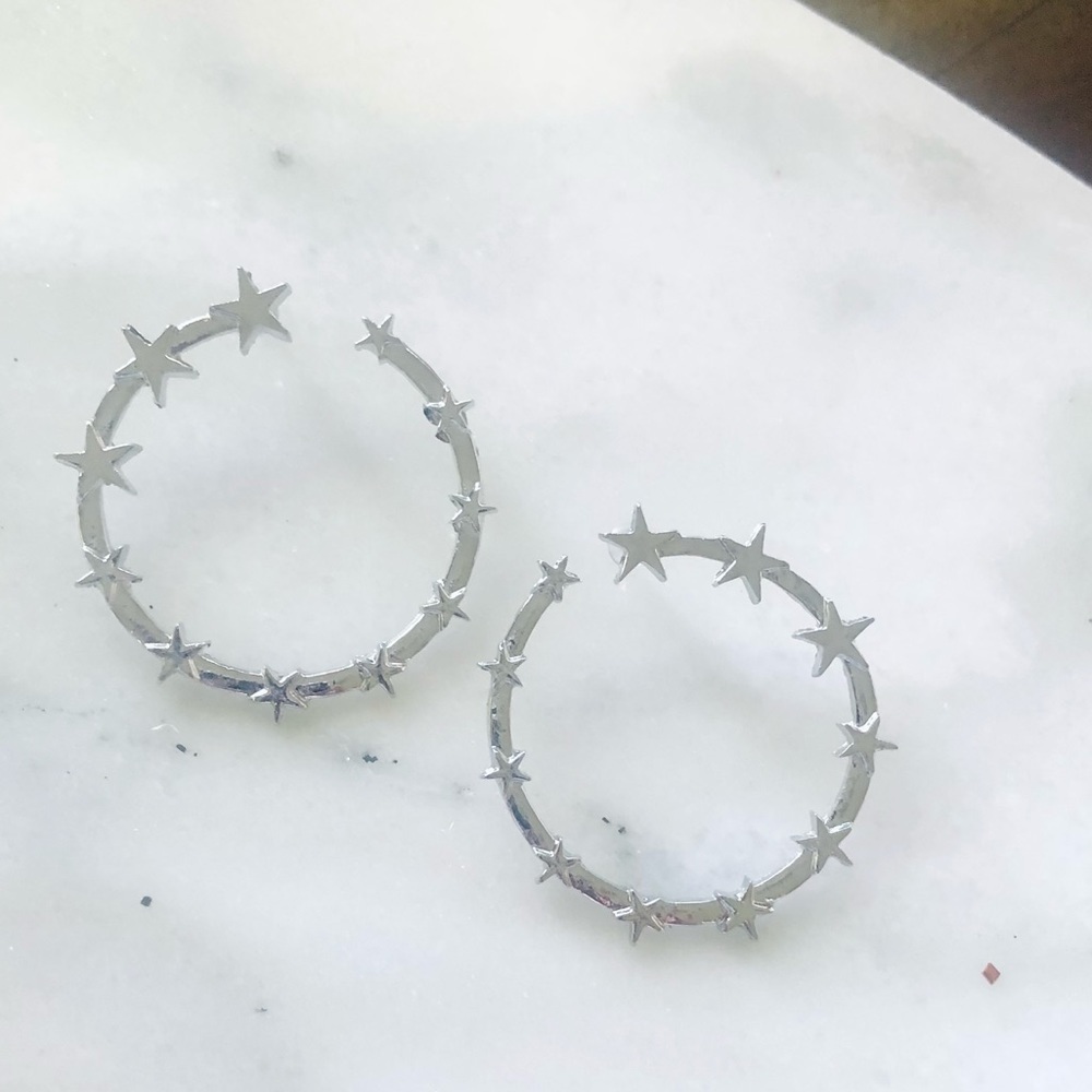 Star Earrings Stud Hoop
